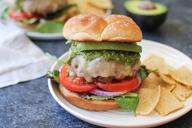 cheeseburger with toppings