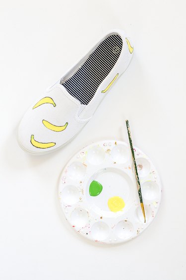 paint fruit shoes green