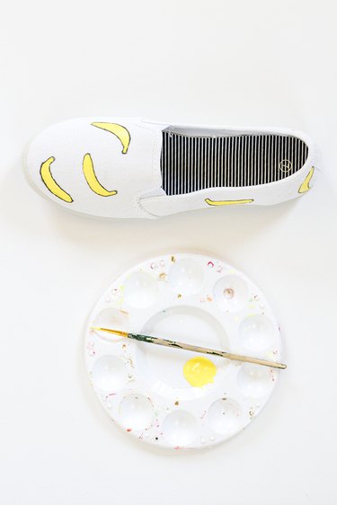 paint fruit shoes yellow