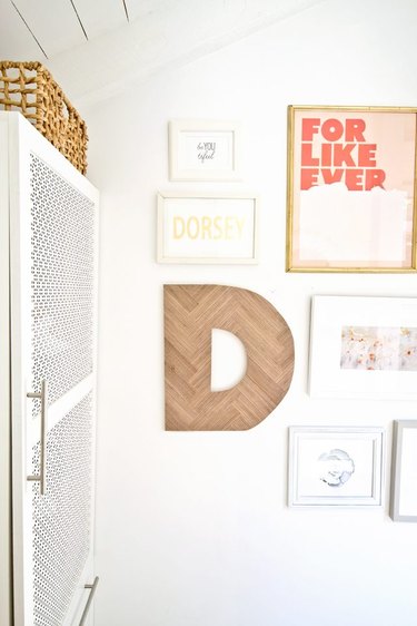 herringbone wood letter