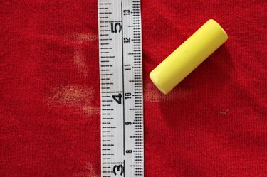 marking shirt with chalk