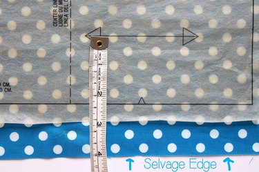 Placing the pattern using the grain line.