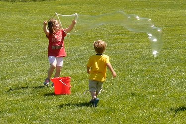 child making bubbles