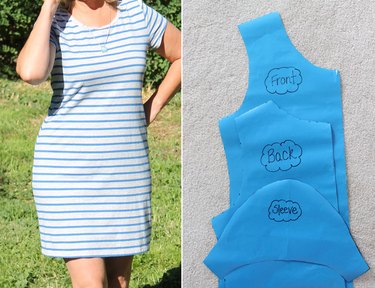 dress patterns drawn and cut from an existing dress