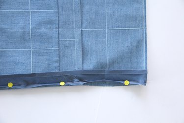 Pin bias tape along side edge
