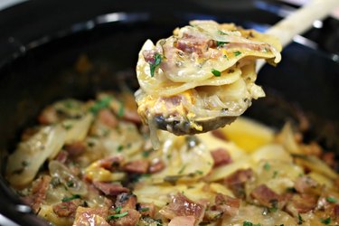 crock pot cheesy potato ham casserole