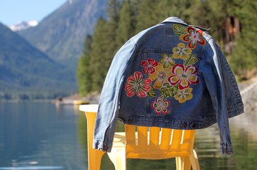 finished floral jean jacket