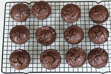 Brownies baked in a cupcake pan