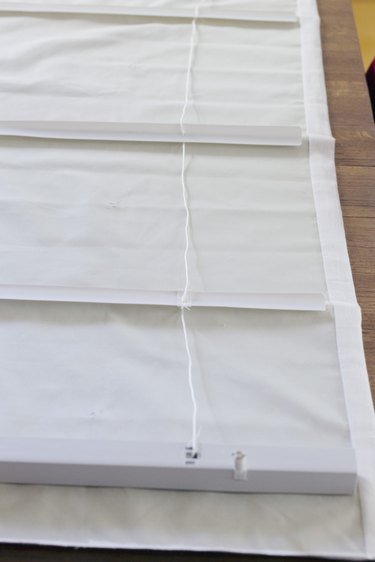 leave 2 inches of fabric at the top