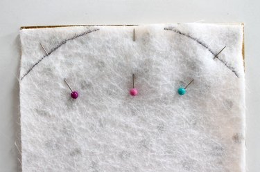 Pin the three layers together along curve.