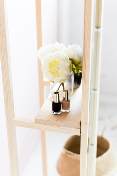 DIY Floor Mirror With Built-In Shelf