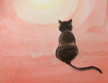 Paint cat an even darker black.