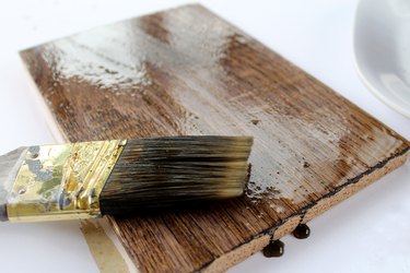 how to stain wood with coffee grounds | making bookends