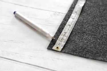 mark every 1/2 inch along the long side of felt