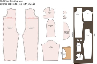 Print and enlarge this image to scale to create a pattern for a bear costume.