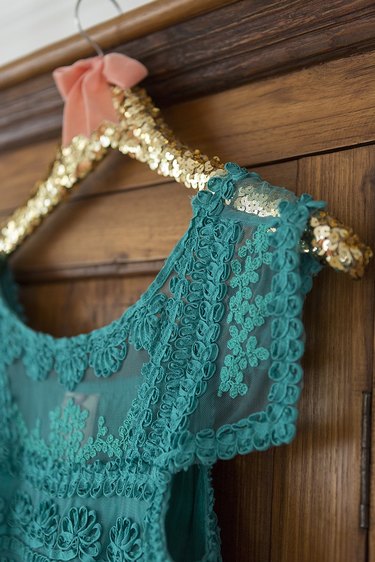 Sequin hanger with dress