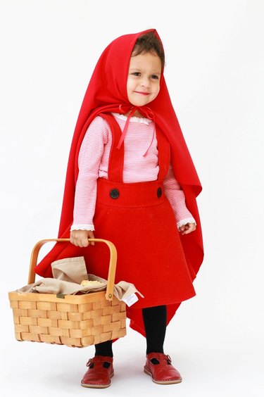 Girl in Little Red Riding Hood Costume