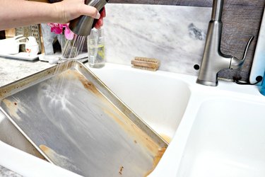 how to get burned food off baking pans naturally