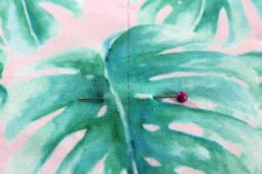 Pinning fabric for sewing instruction