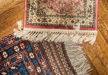 Persian rugs on wood floor