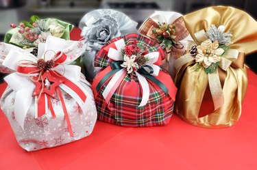 Artisan panettone in a Christmas package
