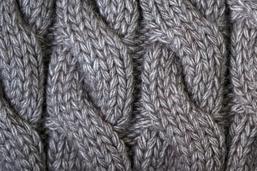 Close-up of gray knit fabric