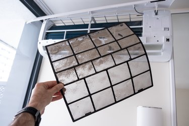 Dusty air conditioner filter