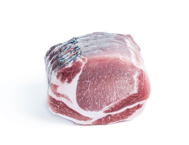 Raw pork meat isolated on white background