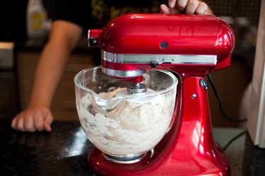 Red stand mixer
