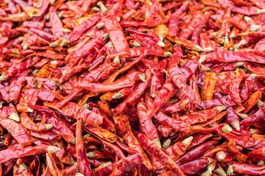 Dried chili peppers, seasoning, spicy food, spiciness