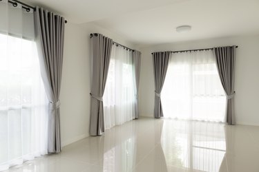 Curtain window interior decoration in living room