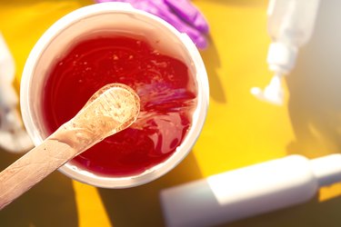 Sugar paste for hair removal. Shugaring paste close-up.