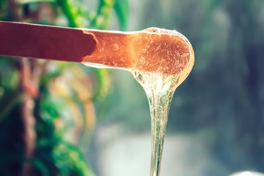 Sugar paste for hair removal. Shugaring paste close-up.