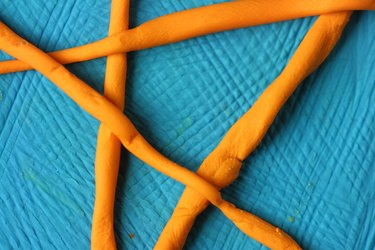 Orange and blue modeling clay