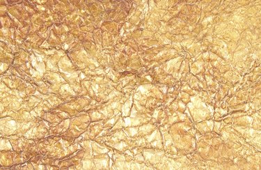 Close-up of golden leaf design