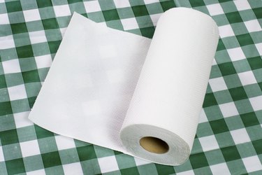 Paper towel on tabletop