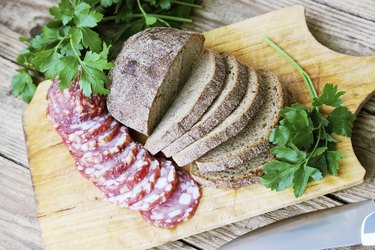 sausage with bread
