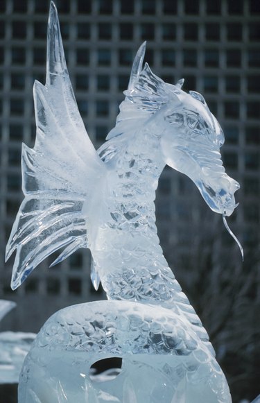 Dragon ice sculpture