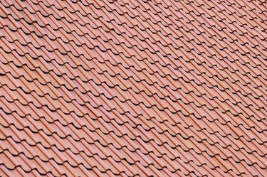 High angle view of shingles on a rooftop