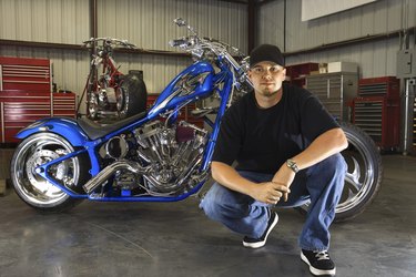 Man with motorcycle
