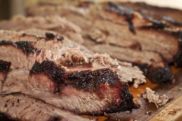 Sliced smoked brisket