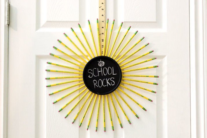 Wreath made out of pencils