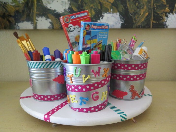 Lazy Susan homework station
