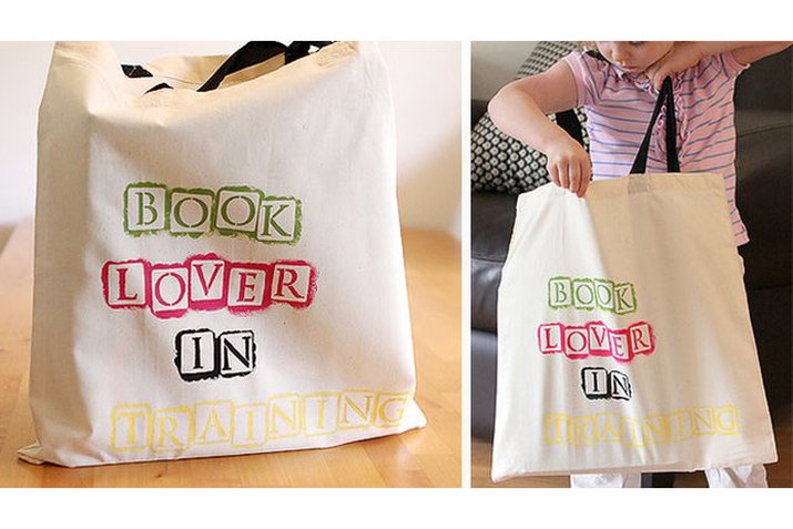 Stamped library bag
