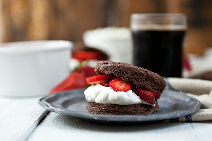 Chocolate Stout Strawberry Shortcakes
