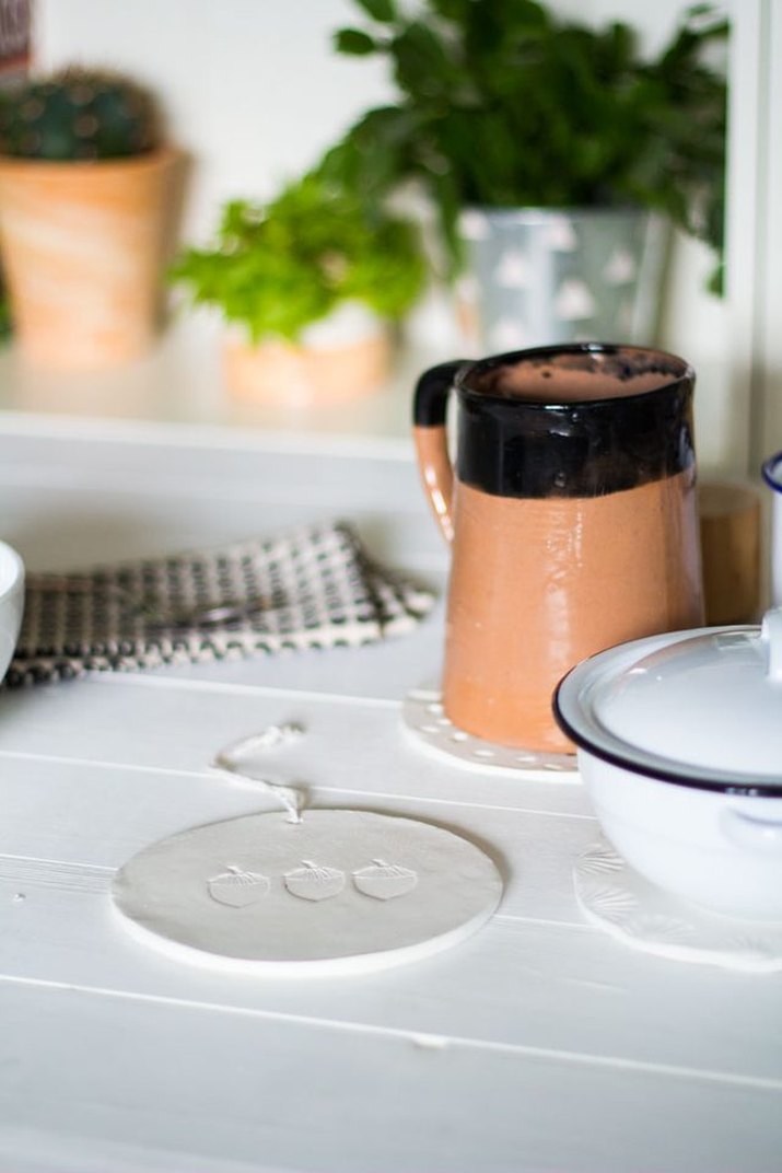 Clay trivet.