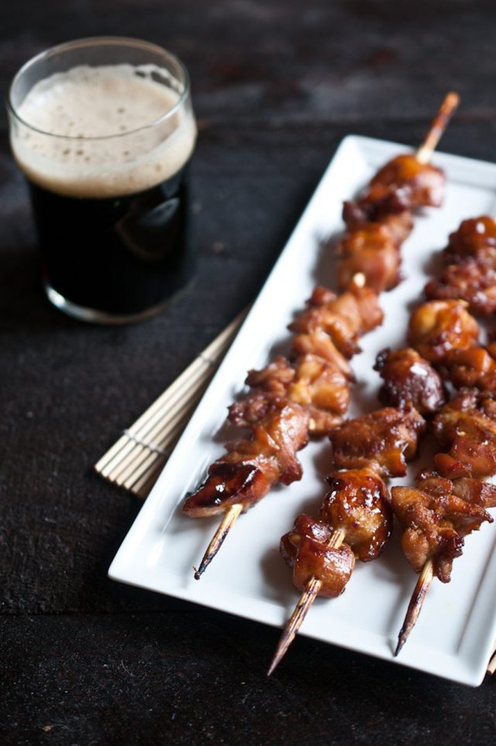 Smokey Porter Molasses Chicken Skewers