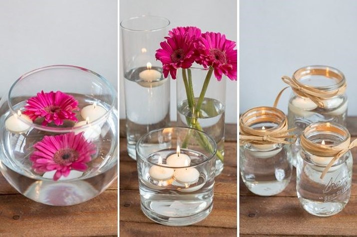 Floating candle centerpieces