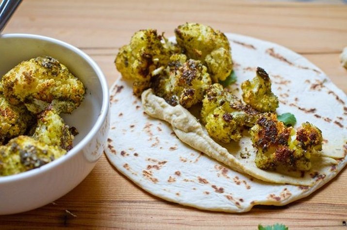 Roasted Cauliflower Pita Pockets