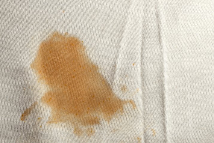 Tomato stain on white cloth